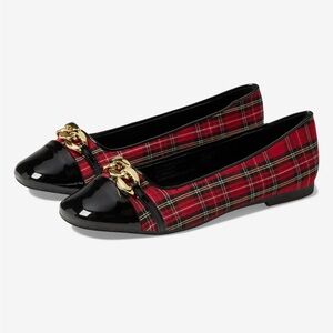 Steve Madden Junior Vivi Plaid Girls Holiday Christmas Flats Shoes